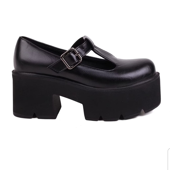 BLACK MARYJANE LOAFER PLATFORMS - Picture 4 of 6